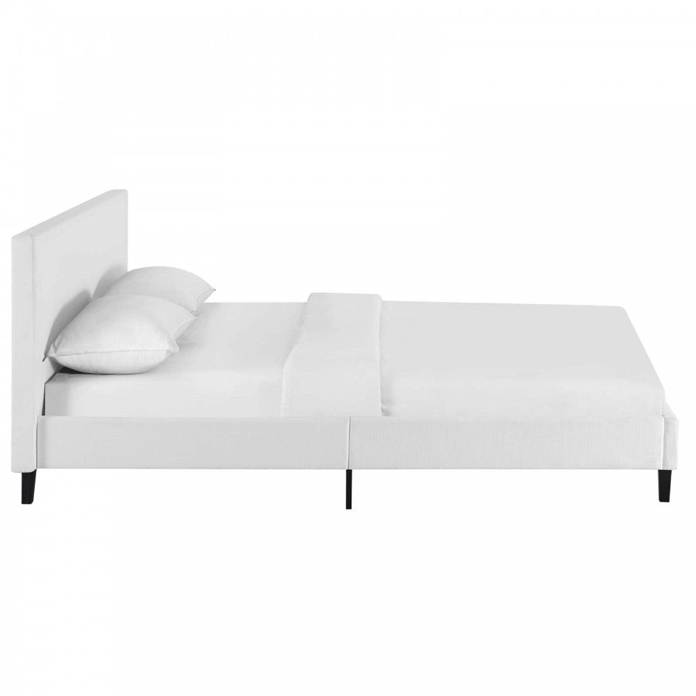 Anya Full Fabric Bed, White