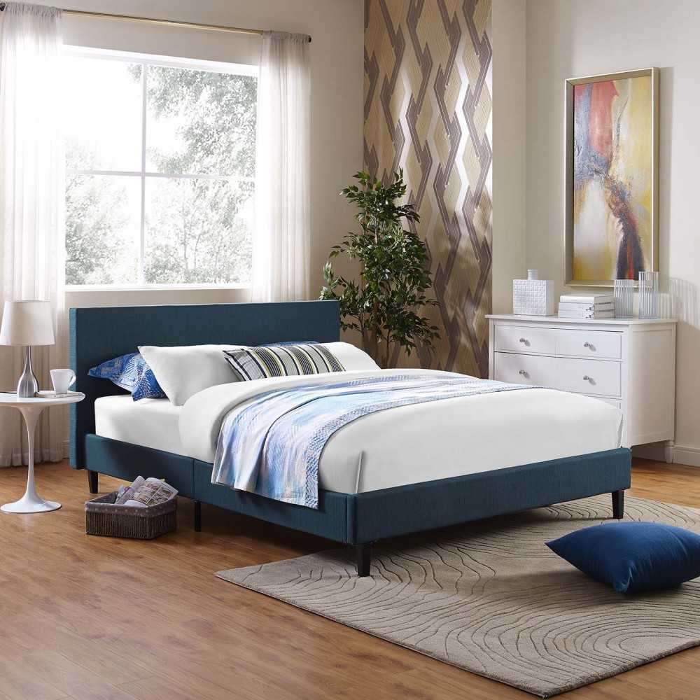 Anya Full Fabric Bed, Azure