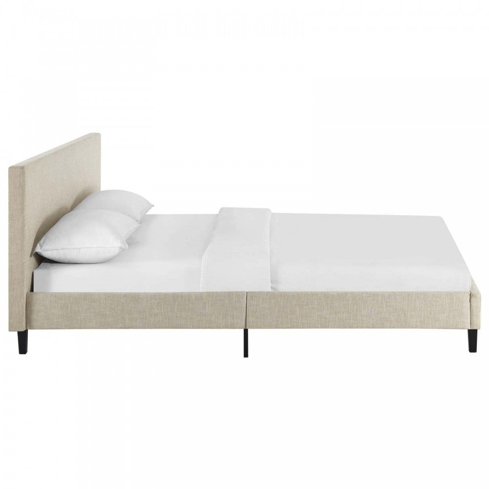 Anya Full Fabric Bed, Beige