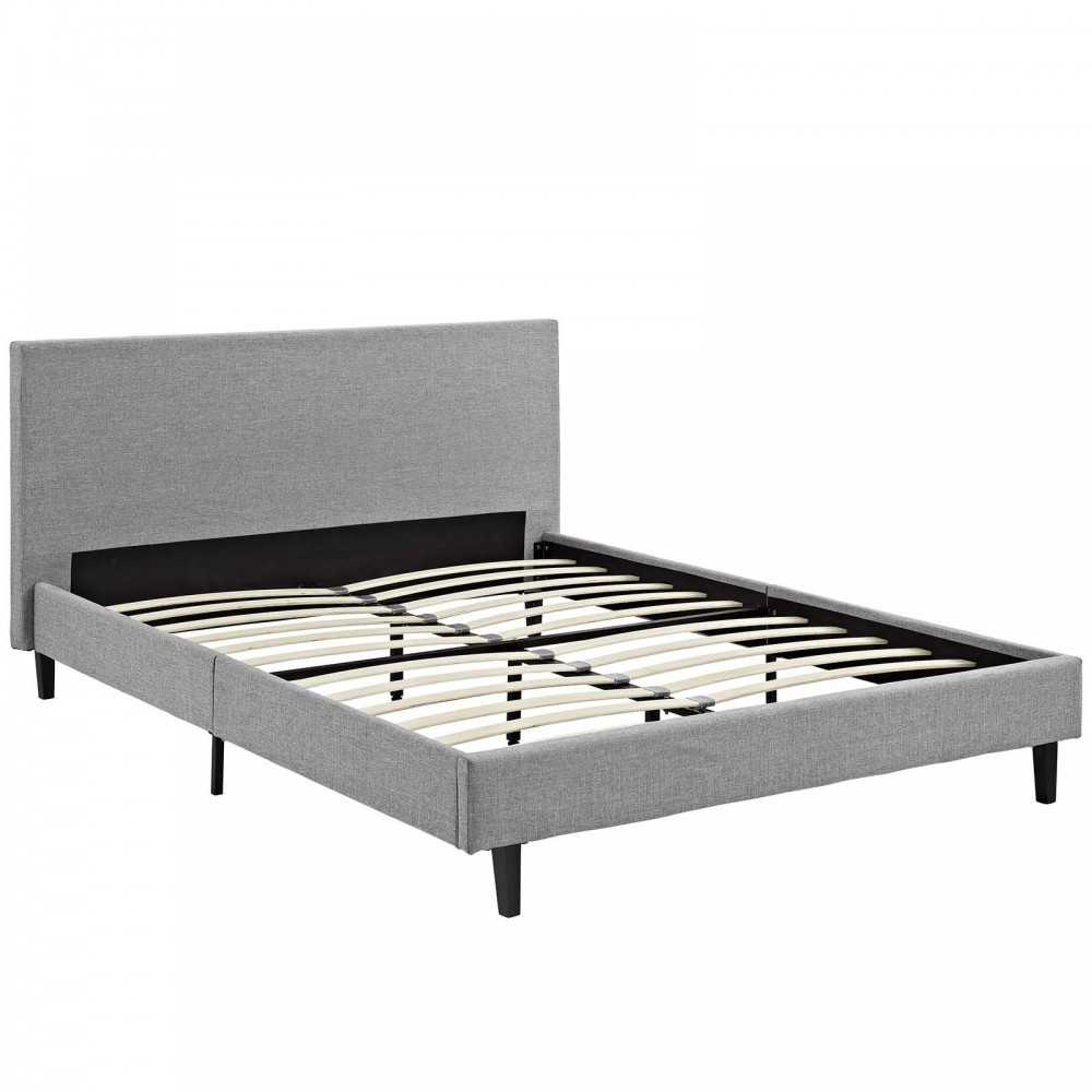 Anya Full Fabric Bed, Light Gray