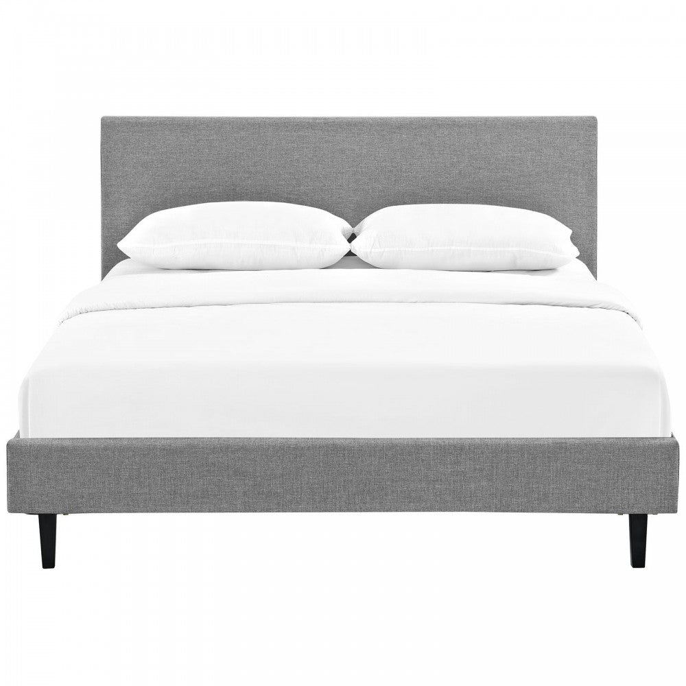 Anya Queen Bed, Light Gray