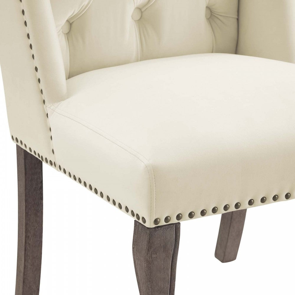 Apprise Side Chair Performance Velvet Set of 2, Ivory