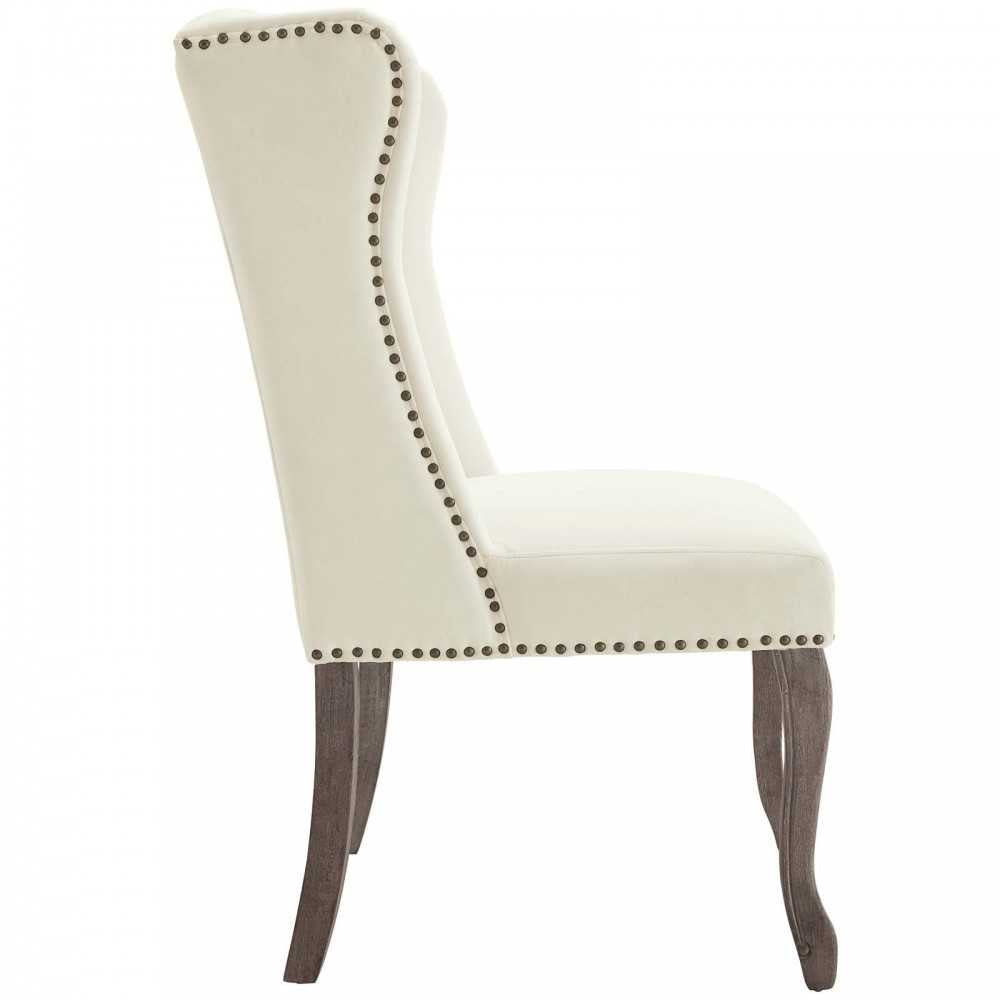 Apprise Side Chair Performance Velvet Set of 2, Ivory