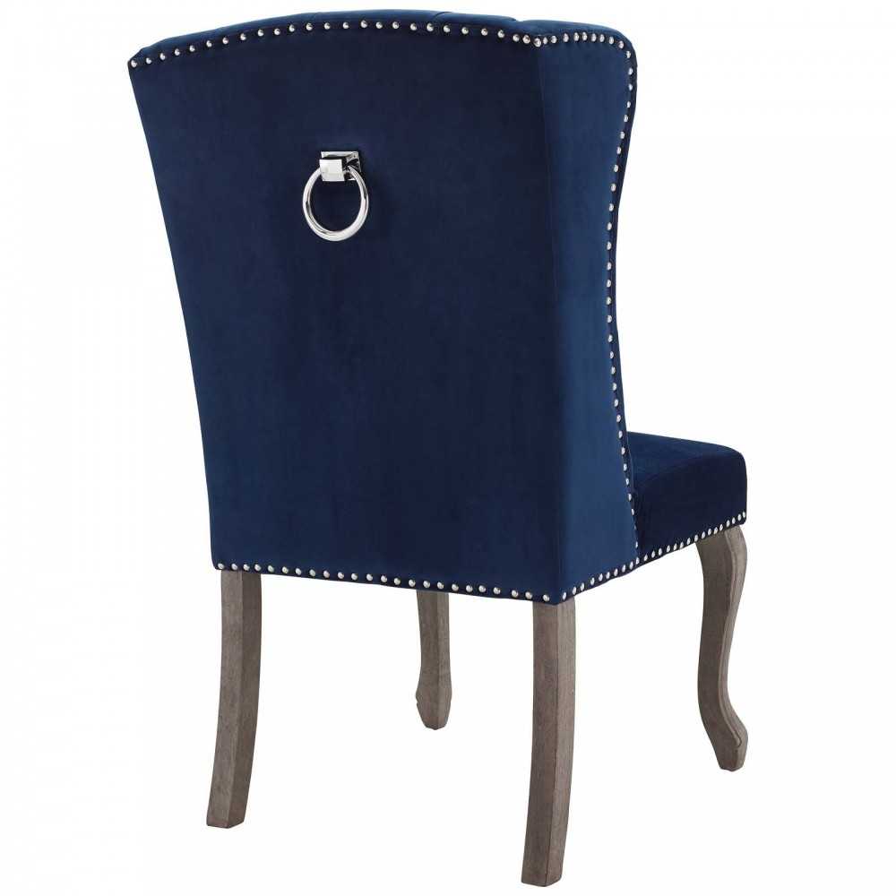 Apprise Side Chair Performance Velvet Set of 2, Navy