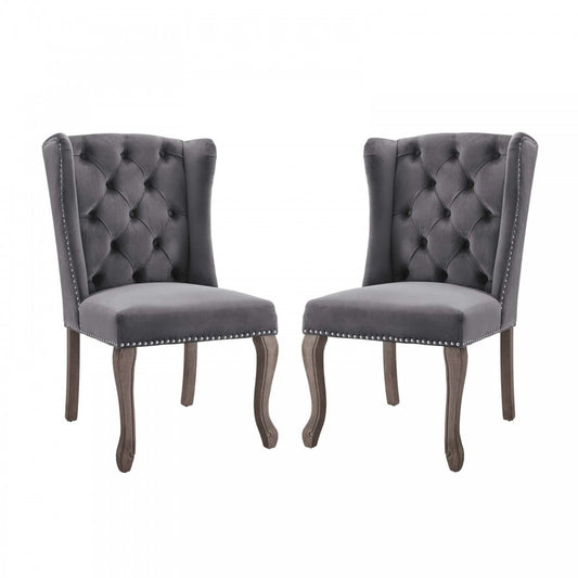 Apprise Side Chair Performance Velvet Set of 2, Gray