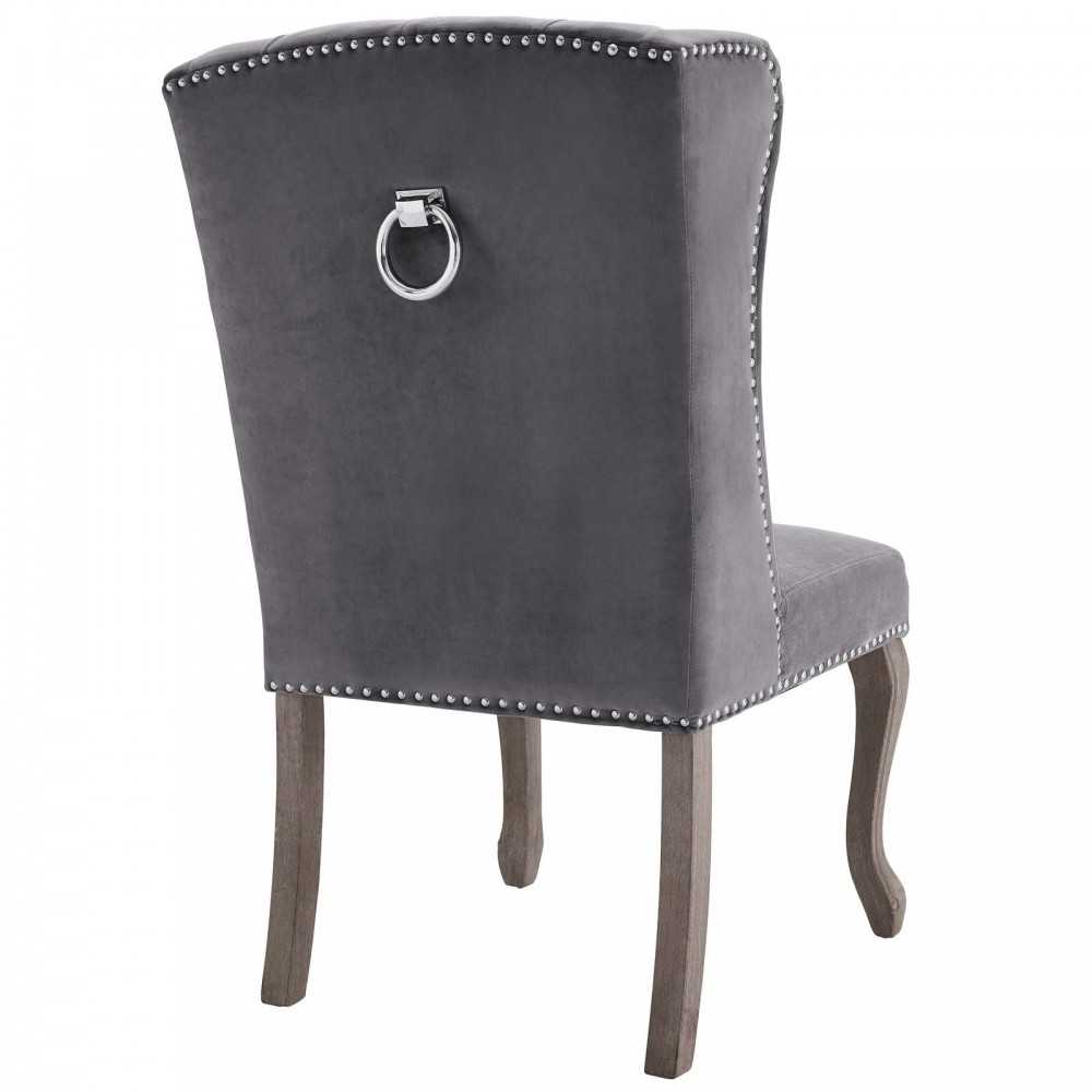Apprise Side Chair Performance Velvet Set of 2, Gray
