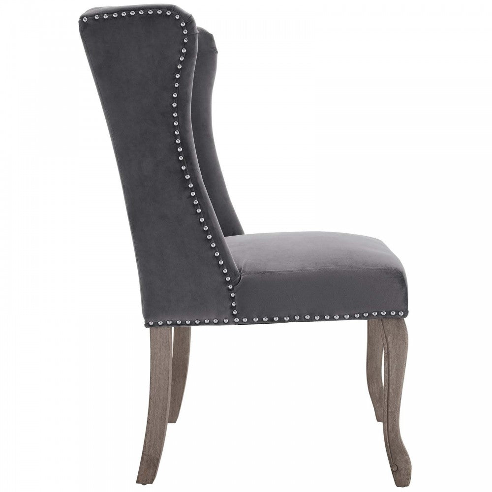 Apprise Side Chair Performance Velvet Set of 2, Gray