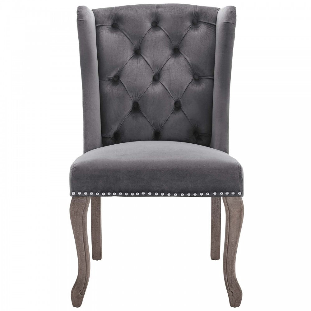 Apprise Side Chair Performance Velvet Set of 2, Gray