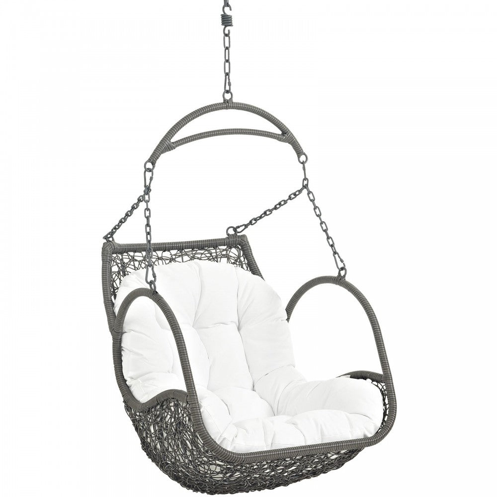 Arbor Outdoor Patio Wood Swing Chair, White