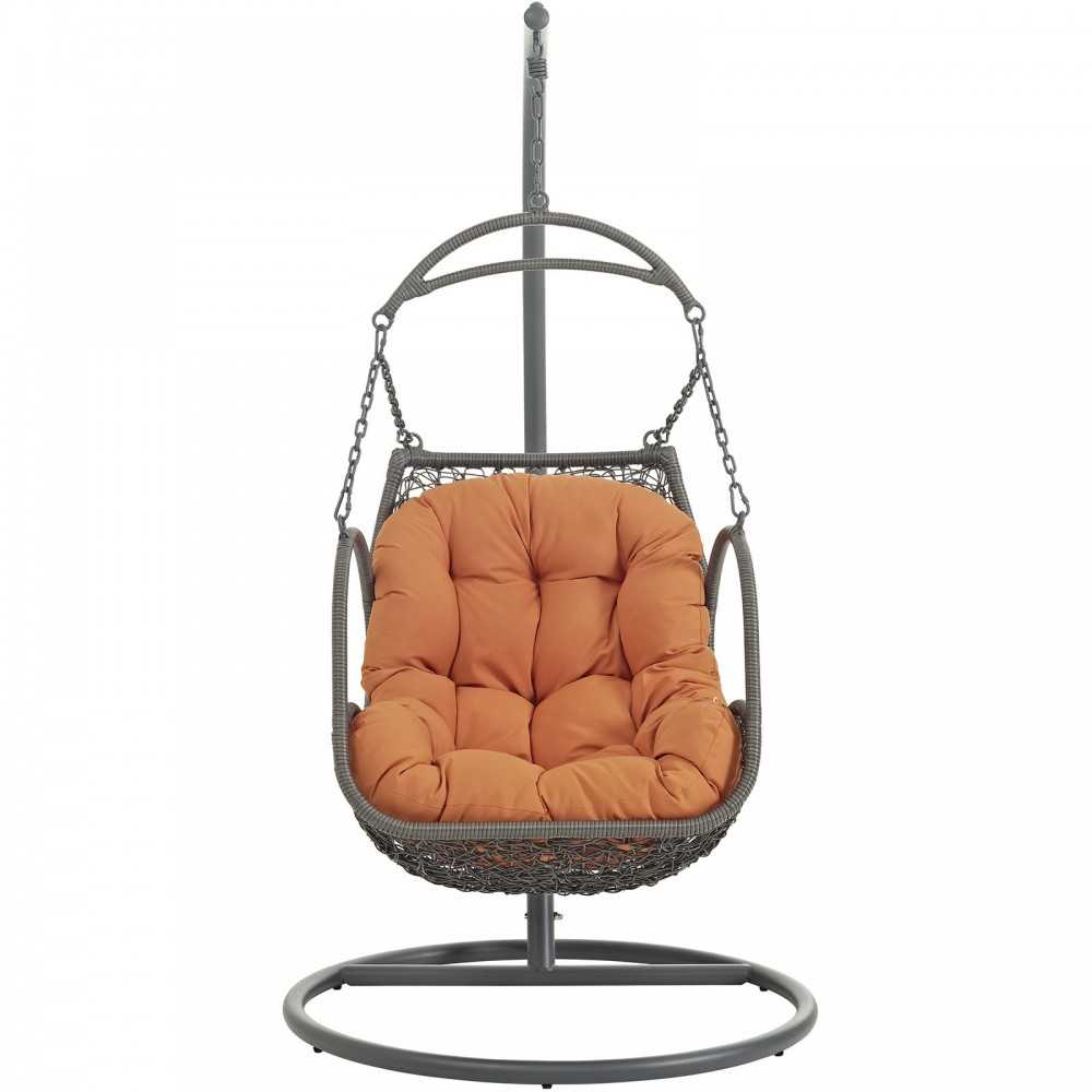 Arbor Outdoor Patio Wood Swing Chair, Orange