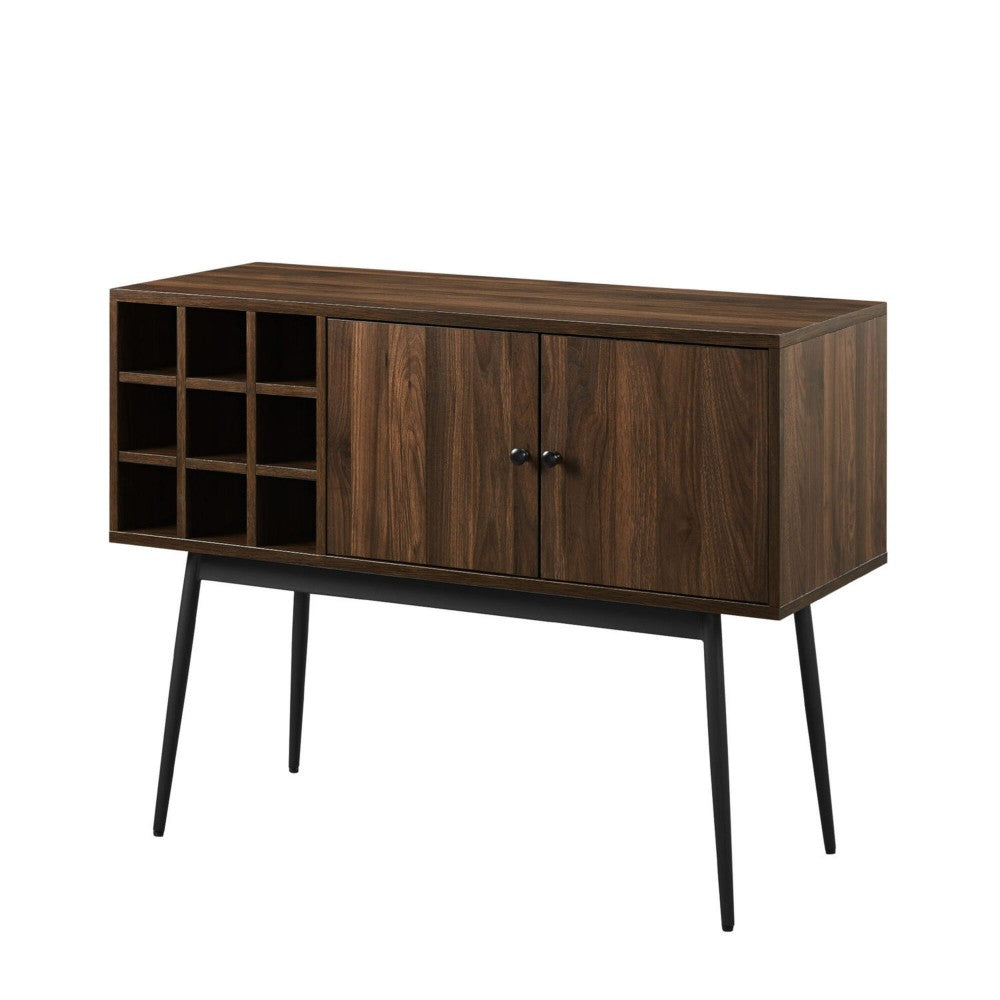 Archer 42" 2 Door Bar Cabinet with Bottle Storage - Dark Walnut