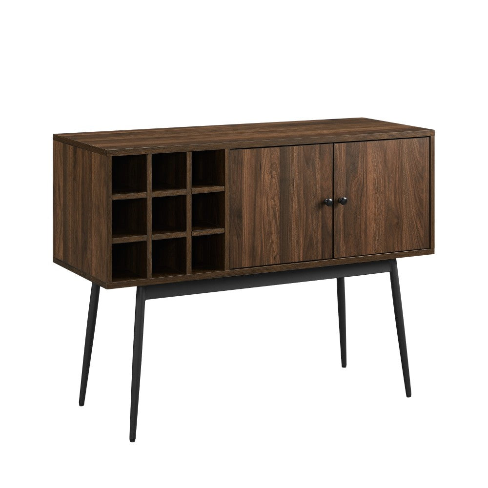 Archer 42" 2 Door Bar Cabinet with Bottle Storage - Dark Walnut