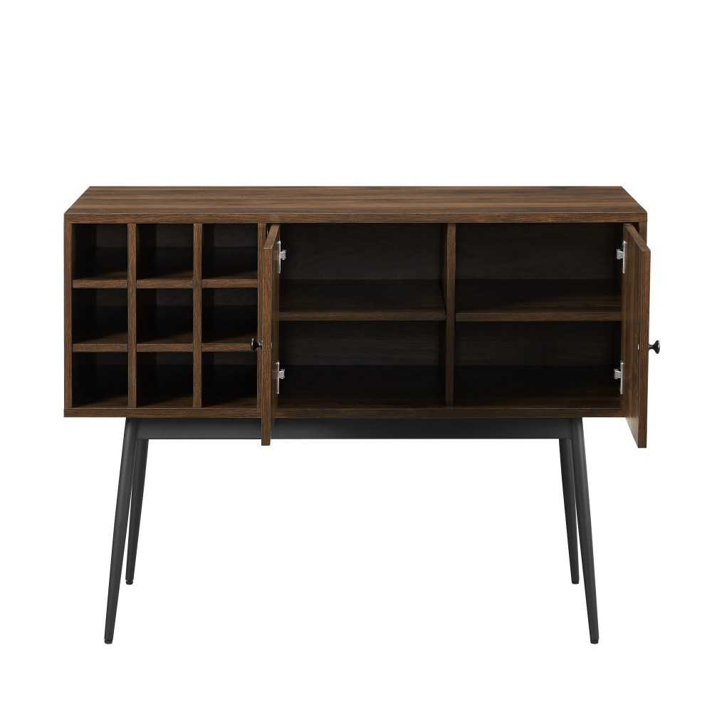Archer 42" 2 Door Bar Cabinet with Bottle Storage - Dark Walnut