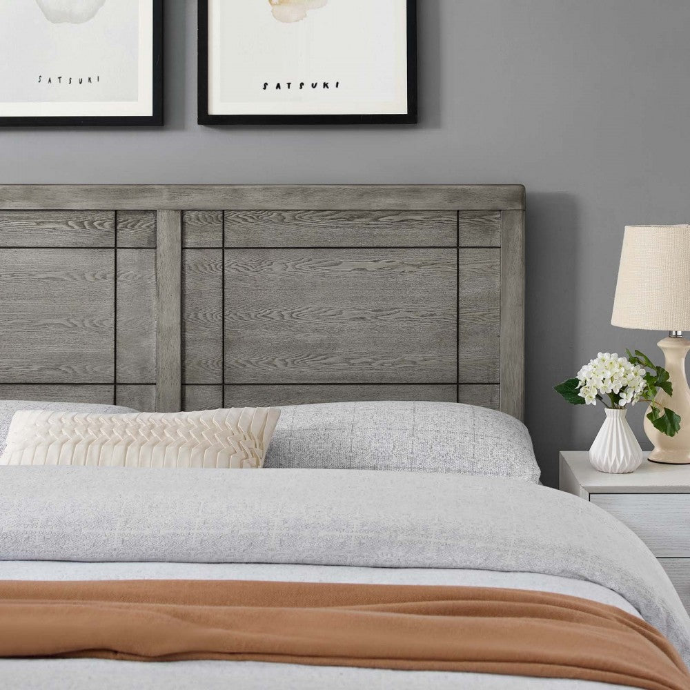 Archie King Wood Headboard, Gray