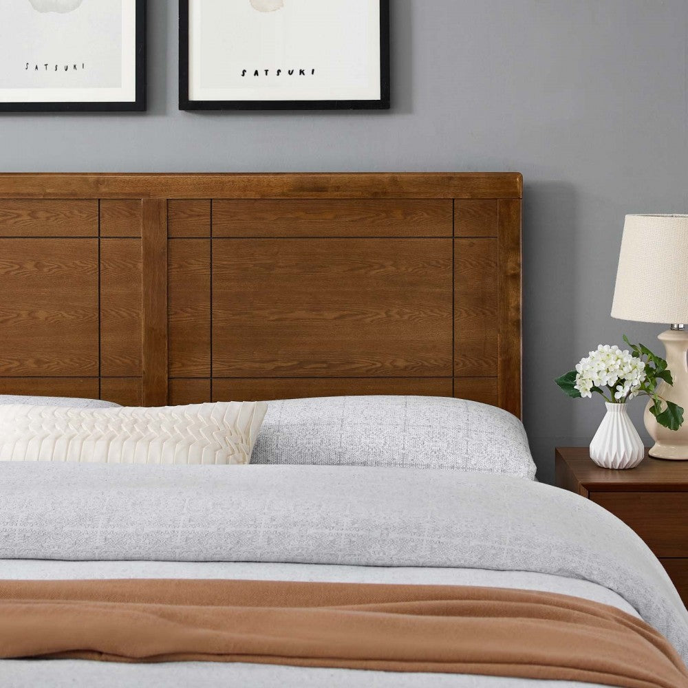 Archie King Wood Headboard, Walnut