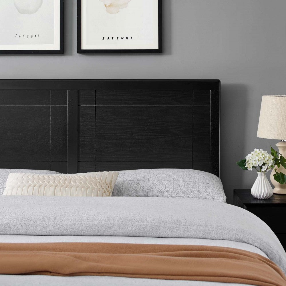 Archie King Wood Headboard, Black