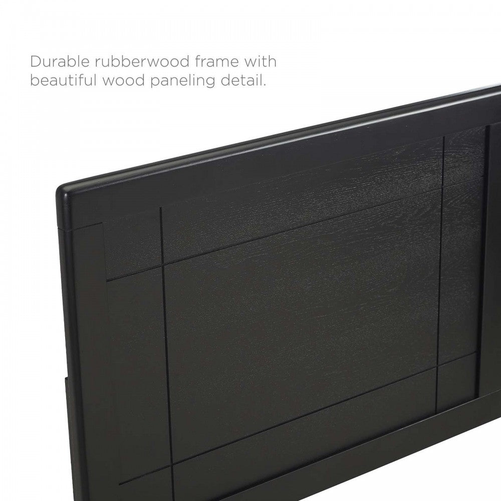 Archie King Wood Headboard, Black