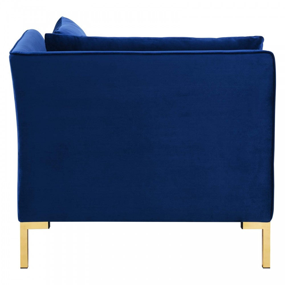 Ardent 4-Piece Performance Velvet Sectional Sofa, Navy