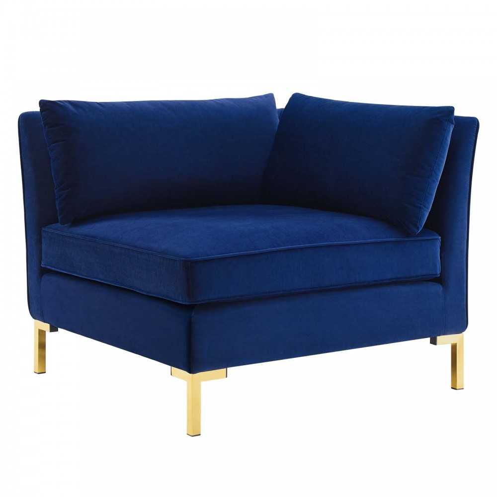 Ardent 4-Piece Performance Velvet Sectional Sofa, Navy