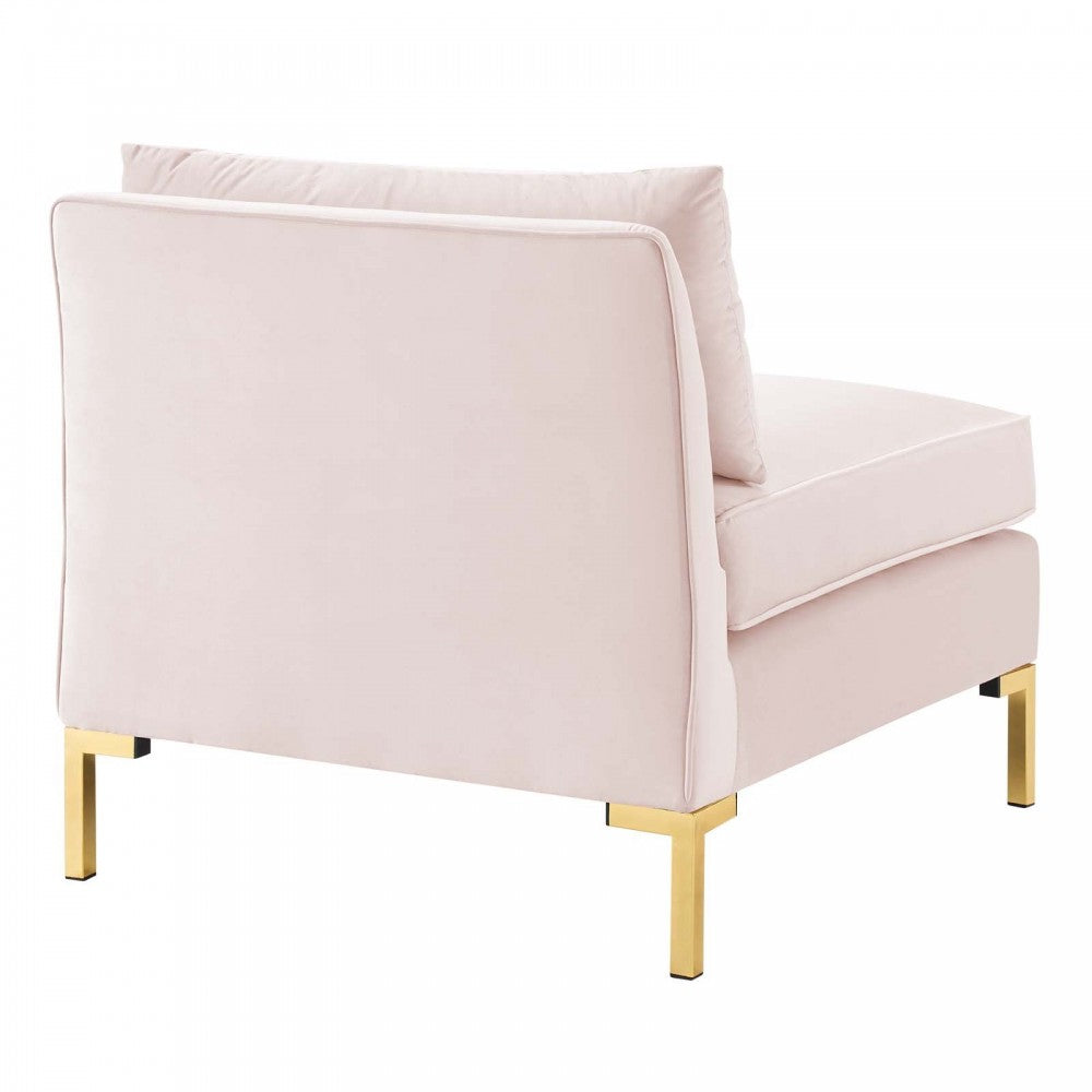 Ardent 4-Piece Performance Velvet Sectional Sofa, Pink