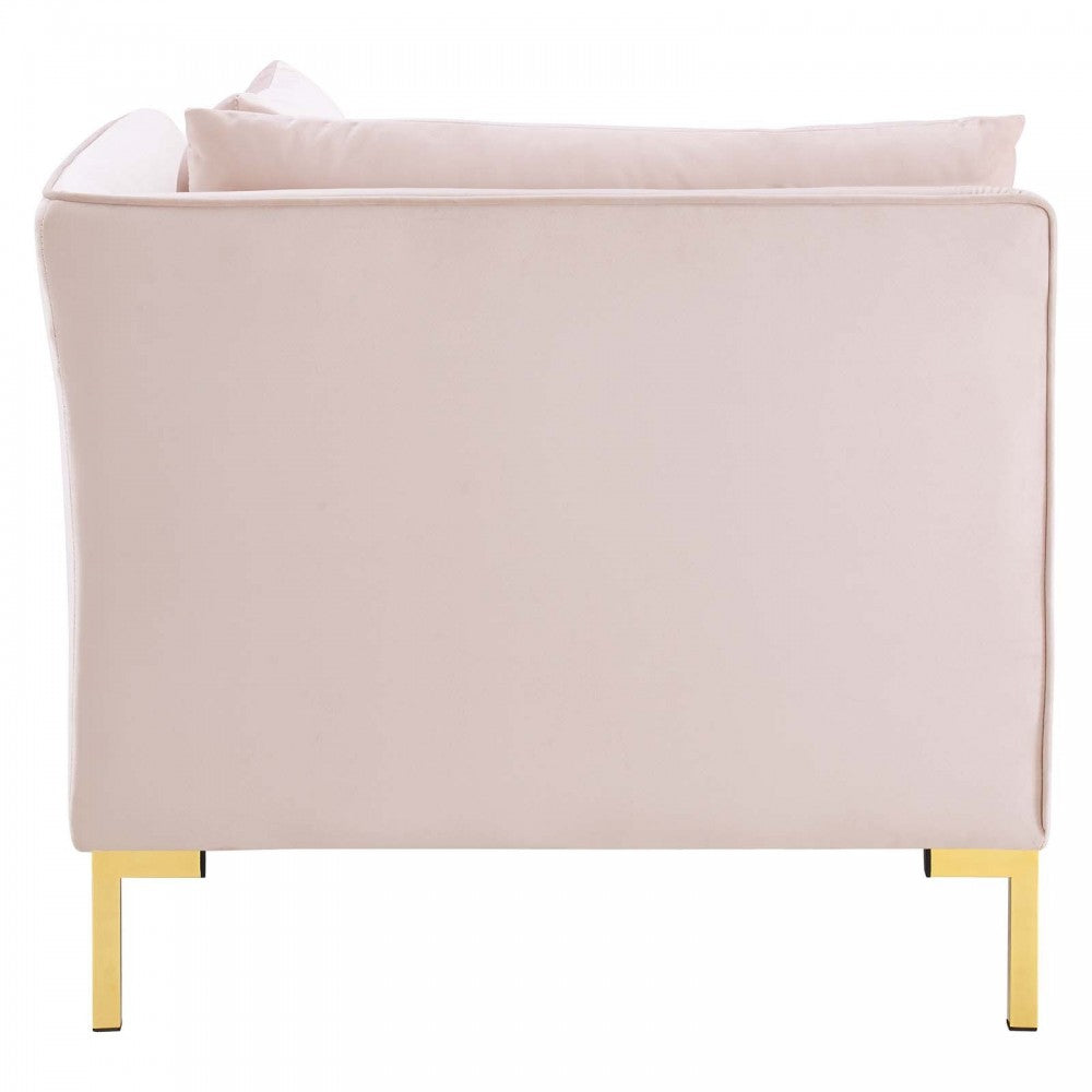Ardent 4-Piece Performance Velvet Sectional Sofa, Pink