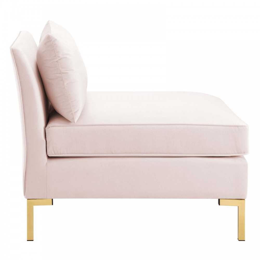 Ardent 4-Piece Performance Velvet Sectional Sofa, Pink