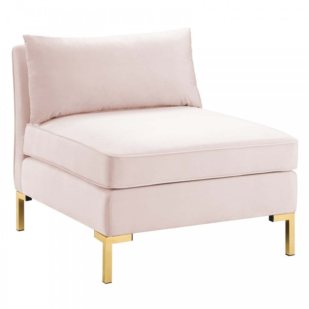 Ardent 4-Piece Performance Velvet Sectional Sofa, Pink