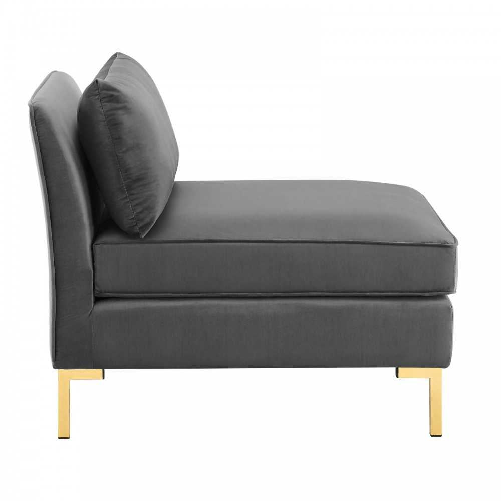 Ardent 4-Piece Performance Velvet Sectional Sofa, Gray