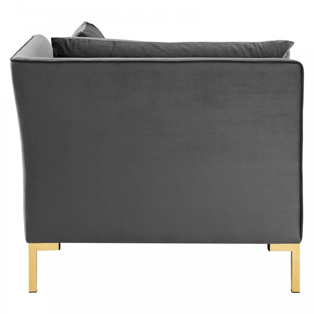 Ardent 4-Piece Performance Velvet Sectional Sofa, Gray