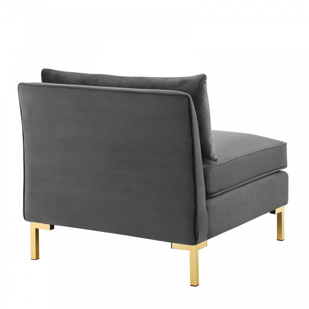 Ardent 4-Piece Performance Velvet Sectional Sofa, Gray