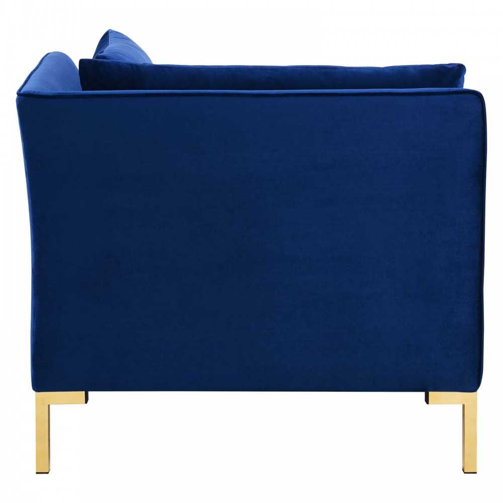 Ardent 5-Piece Performance Velvet Sectional Sofa, Navy, EEI-4273-NAV