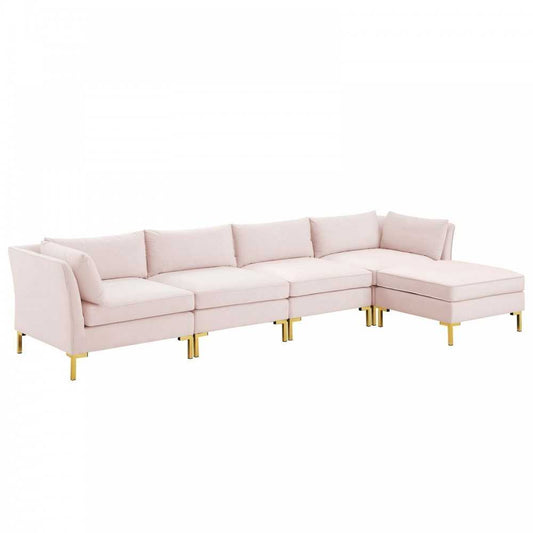 Ardent 5-Piece Performance Velvet Sectional Sofa, Pink, EEI-4273-PNK