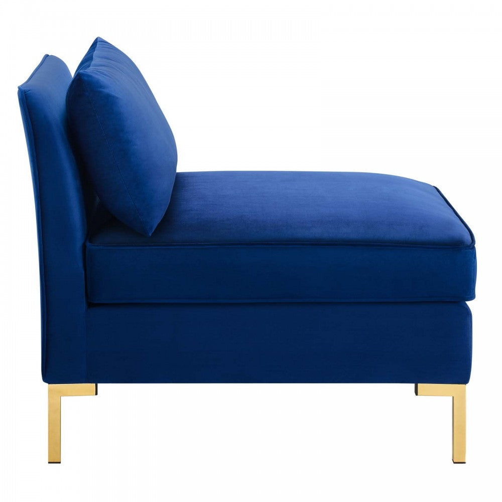 Ardent 5-Piece Performance Velvet Sectional Sofa, Navy, EEI-4275-NAV