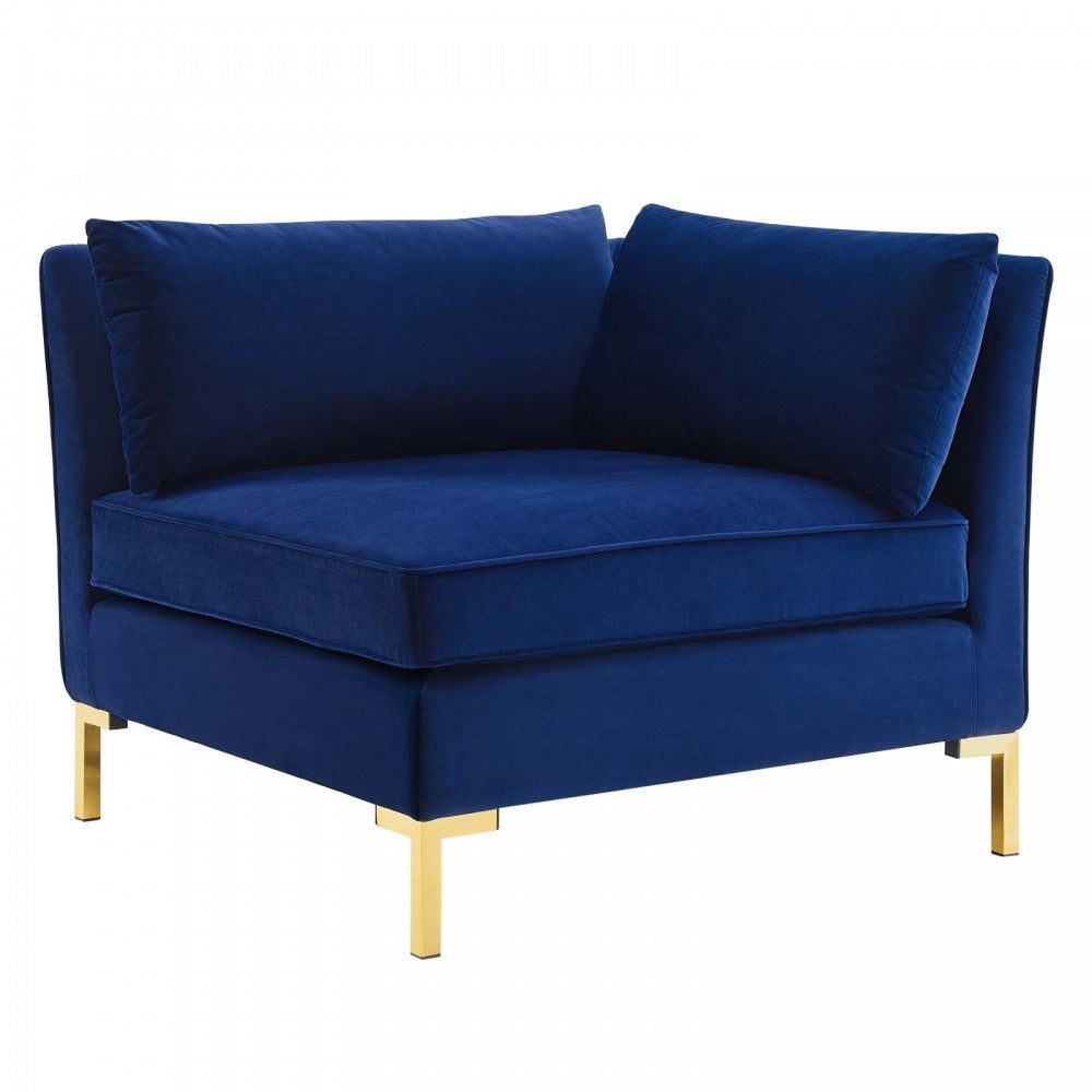 Ardent 5-Piece Performance Velvet Sectional Sofa, Navy, EEI-4276-NAV