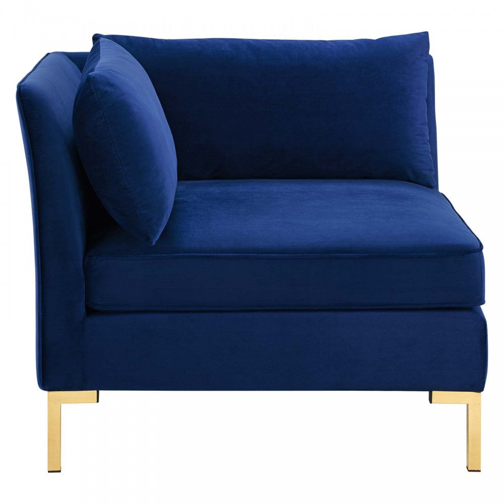 Ardent 5-Piece Performance Velvet Sectional Sofa, Navy, EEI-4276-NAV