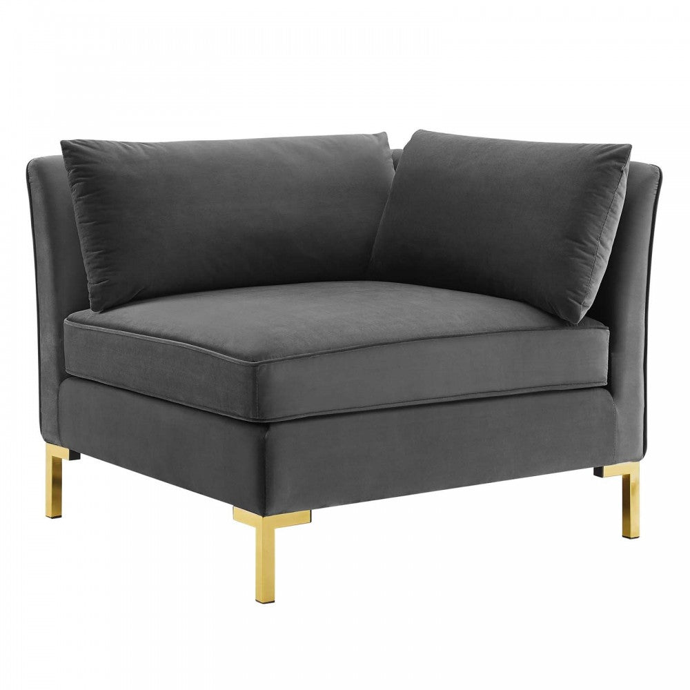 Ardent 5-Piece Performance Velvet Sectional Sofa, Gray, EEI-4273-GRY