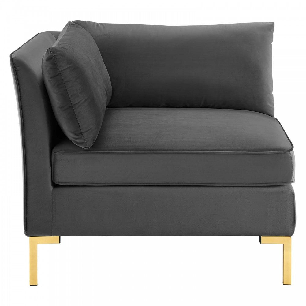 Ardent 6-Piece Performance Velvet Sectional Sofa, Gray, EEI-4277-GRY