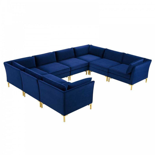 Ardent 8-Piece Performance Velvet Sectional Sofa, Navy
