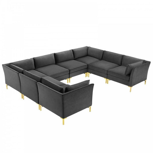 Ardent 8-Piece Performance Velvet Sectional Sofa, Gray