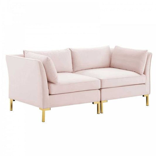 Ardent Performance Velvet Loveseat, Pink