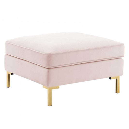 Ardent Performance Velvet Ottoman, Pink