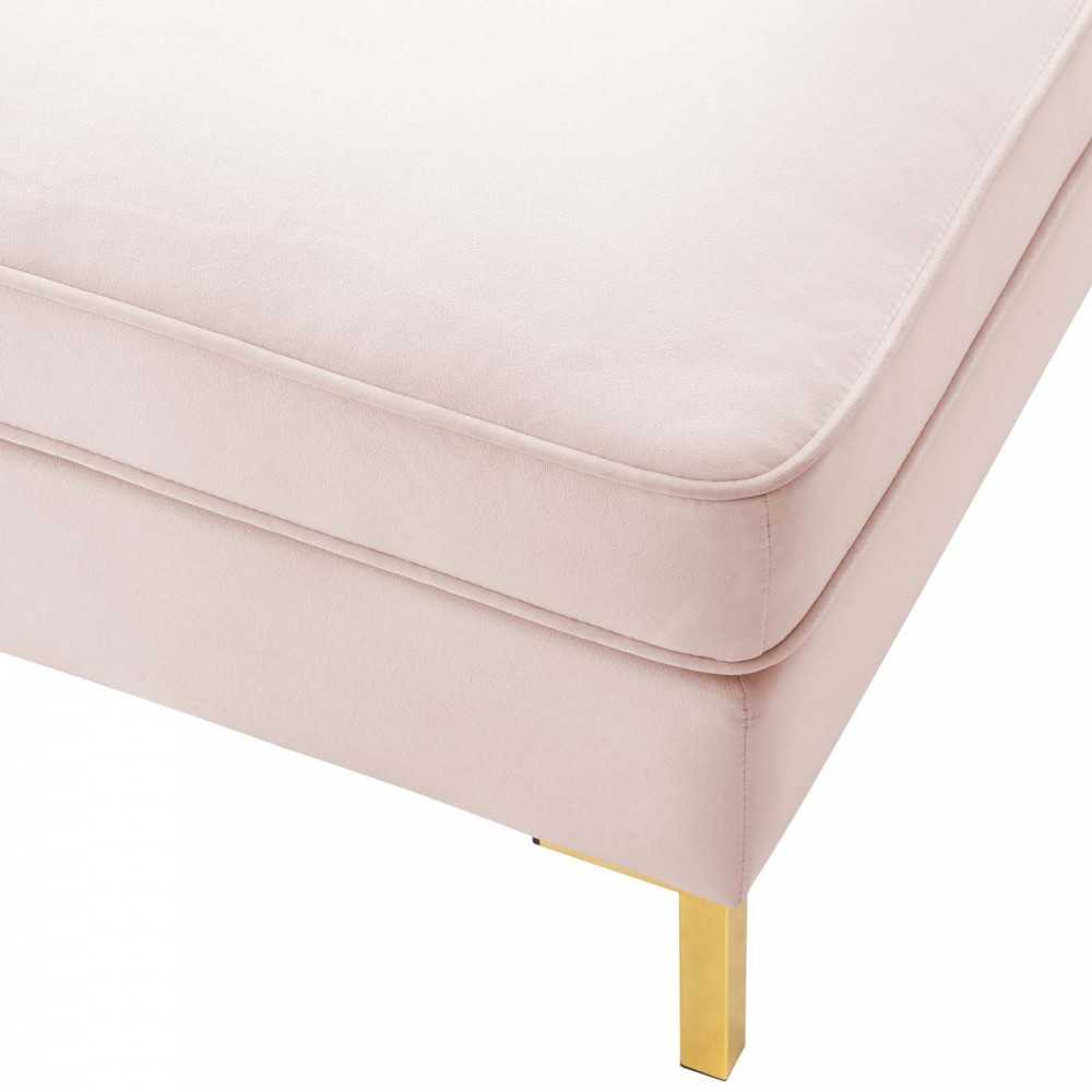 Ardent Performance Velvet Ottoman, Pink