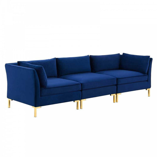 Ardent Performance Velvet Sofa, Navy