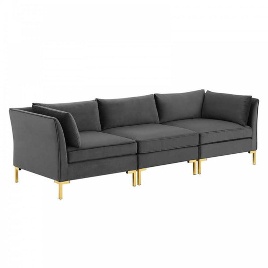 Ardent Performance Velvet Sofa, Gray
