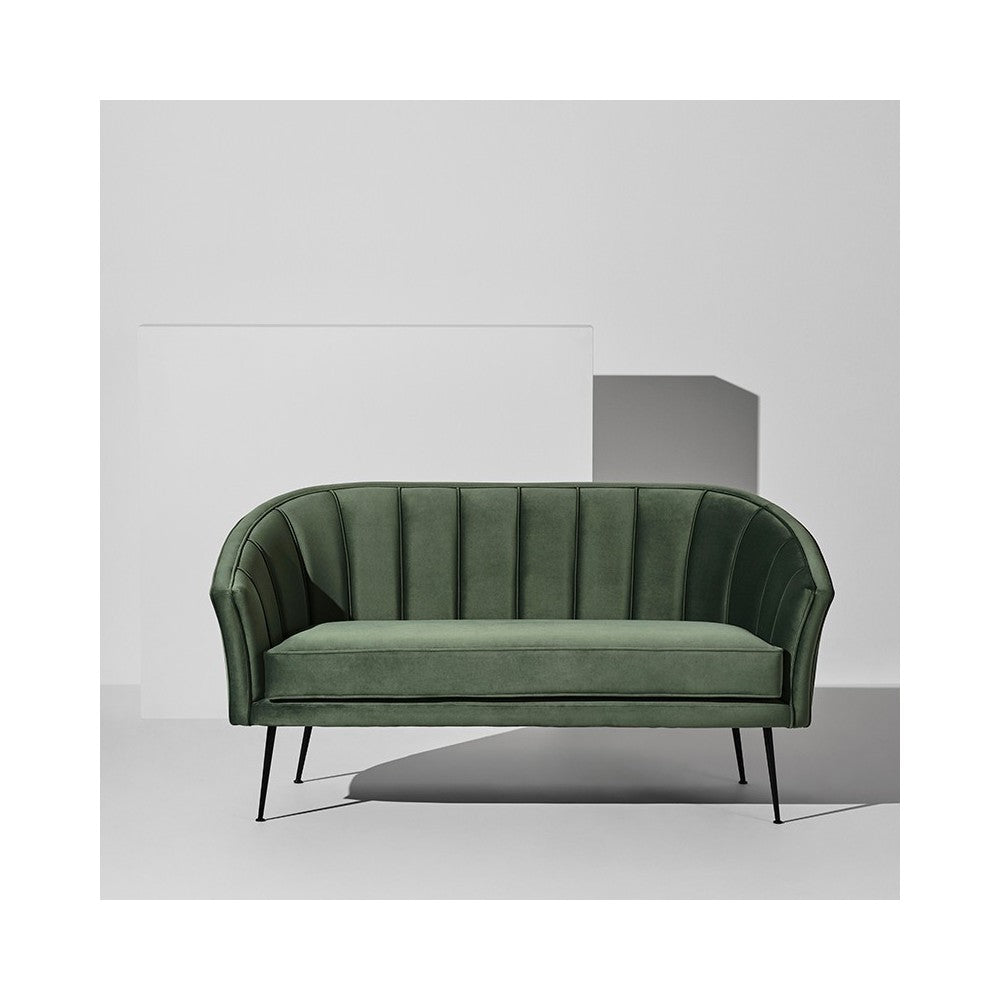 Aria Moss Fabric Double Seat Sofa
