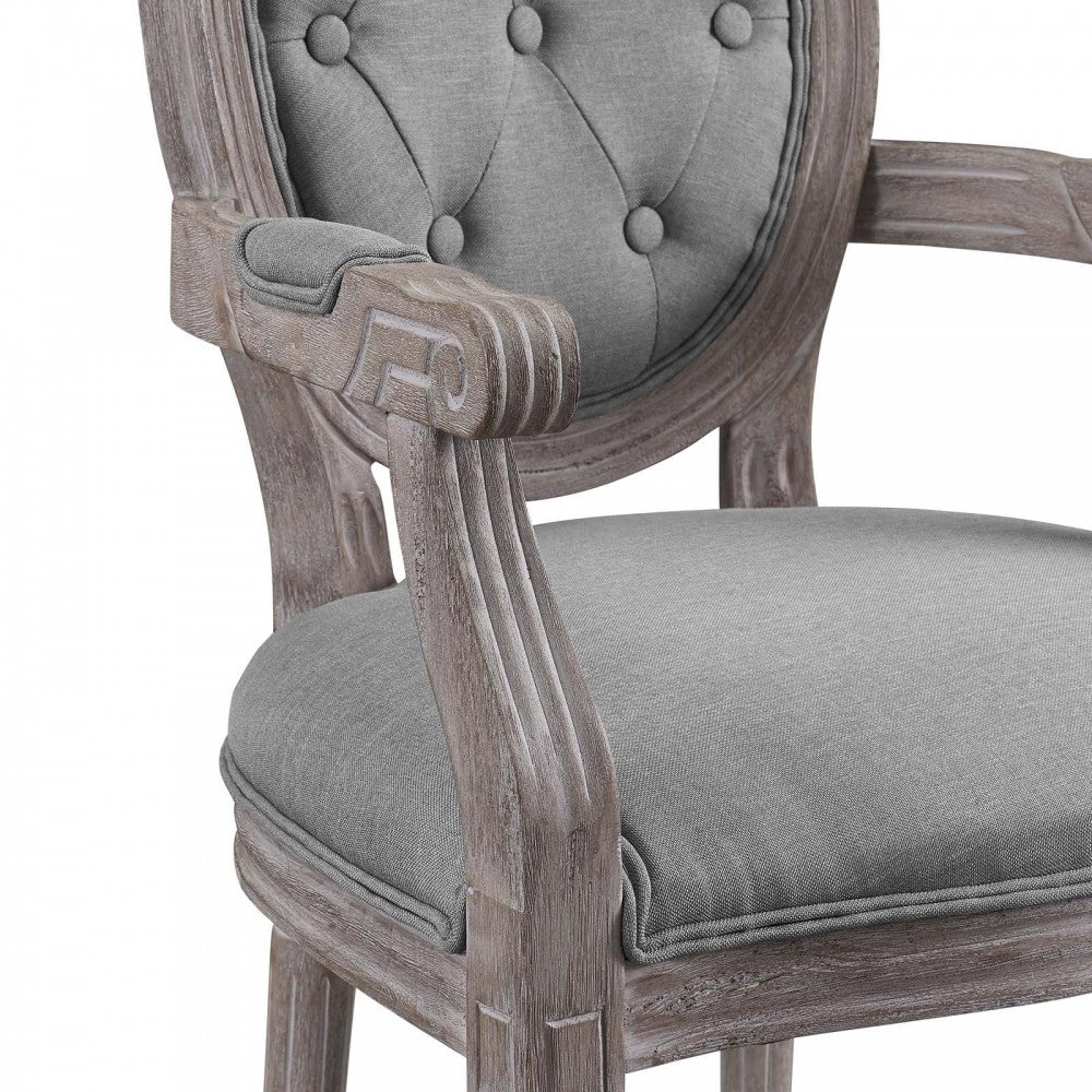 Arise Dining Armchair Upholstered Fabric Set of 4, Light Gray
