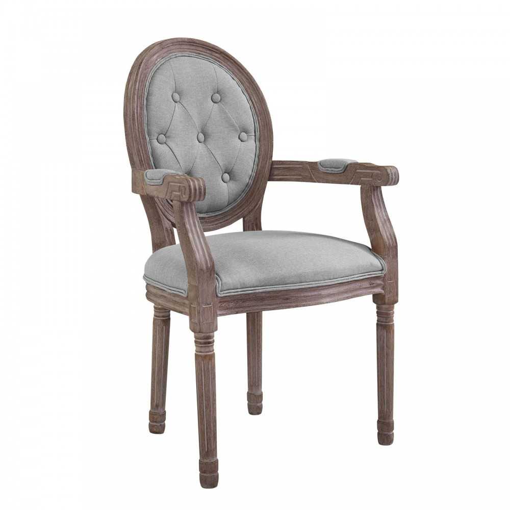 Arise Dining Armchair Upholstered Fabric Set of 4, Light Gray