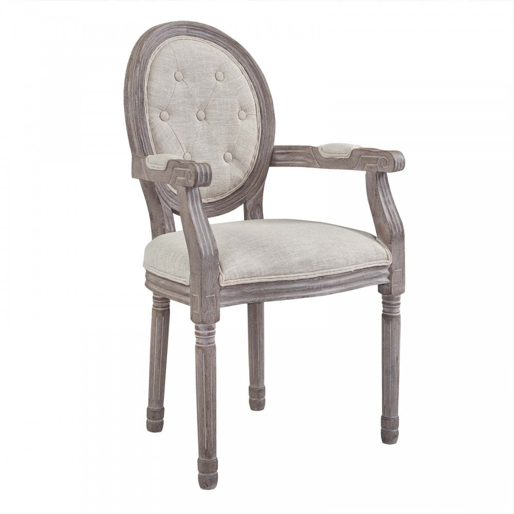 Arise Dining Armchair Upholstered Fabric Set of 4, Beige