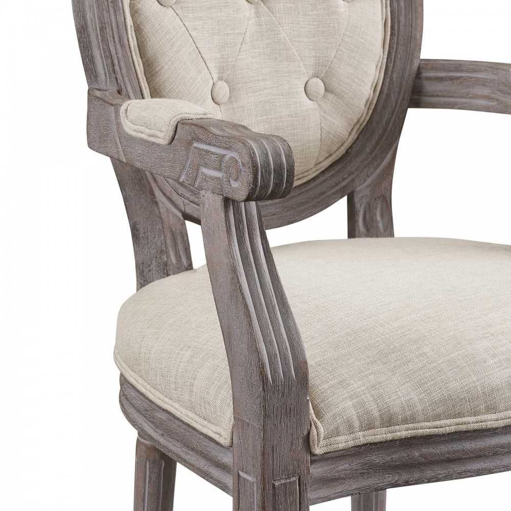 Arise Dining Armchair Upholstered Fabric Set of 4, Beige