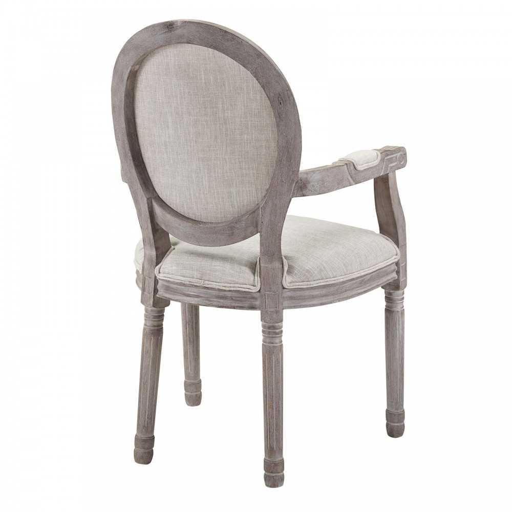 Arise Vintage French Upholstered Fabric Dining Armchair Set of 2, Gray, EEI-3106-BEI-SET